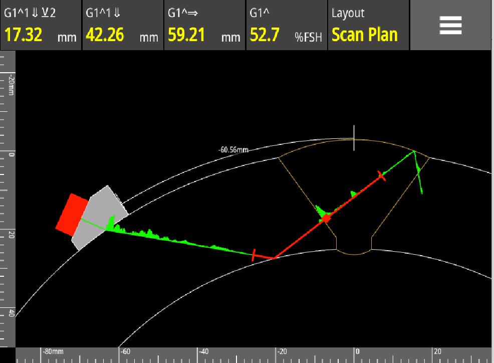 Ультразвуковой дефектоскоп HARFANG WAVE: Интерскан для определения местоположения дефектов